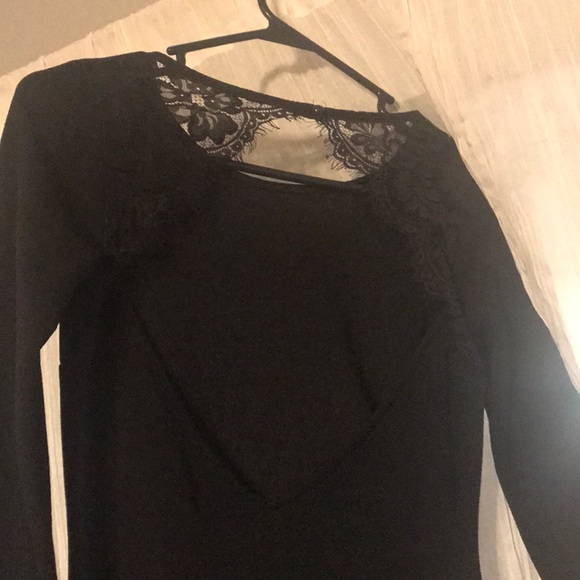 Black fashion nova dress with lace cut out back - Picture 2 of 2